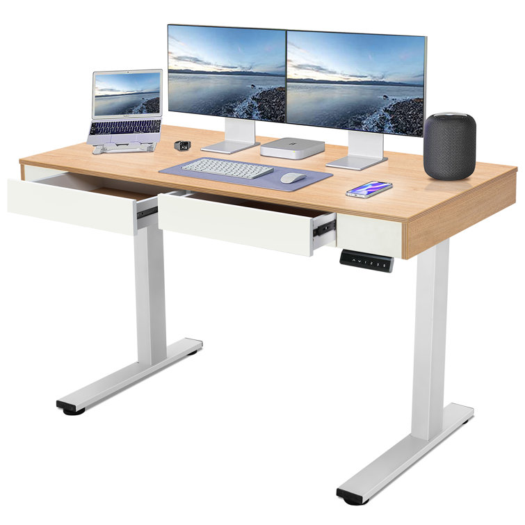 Inbox Zero Amsi 120cm W Height Adjustable Rectangle Standing Desk